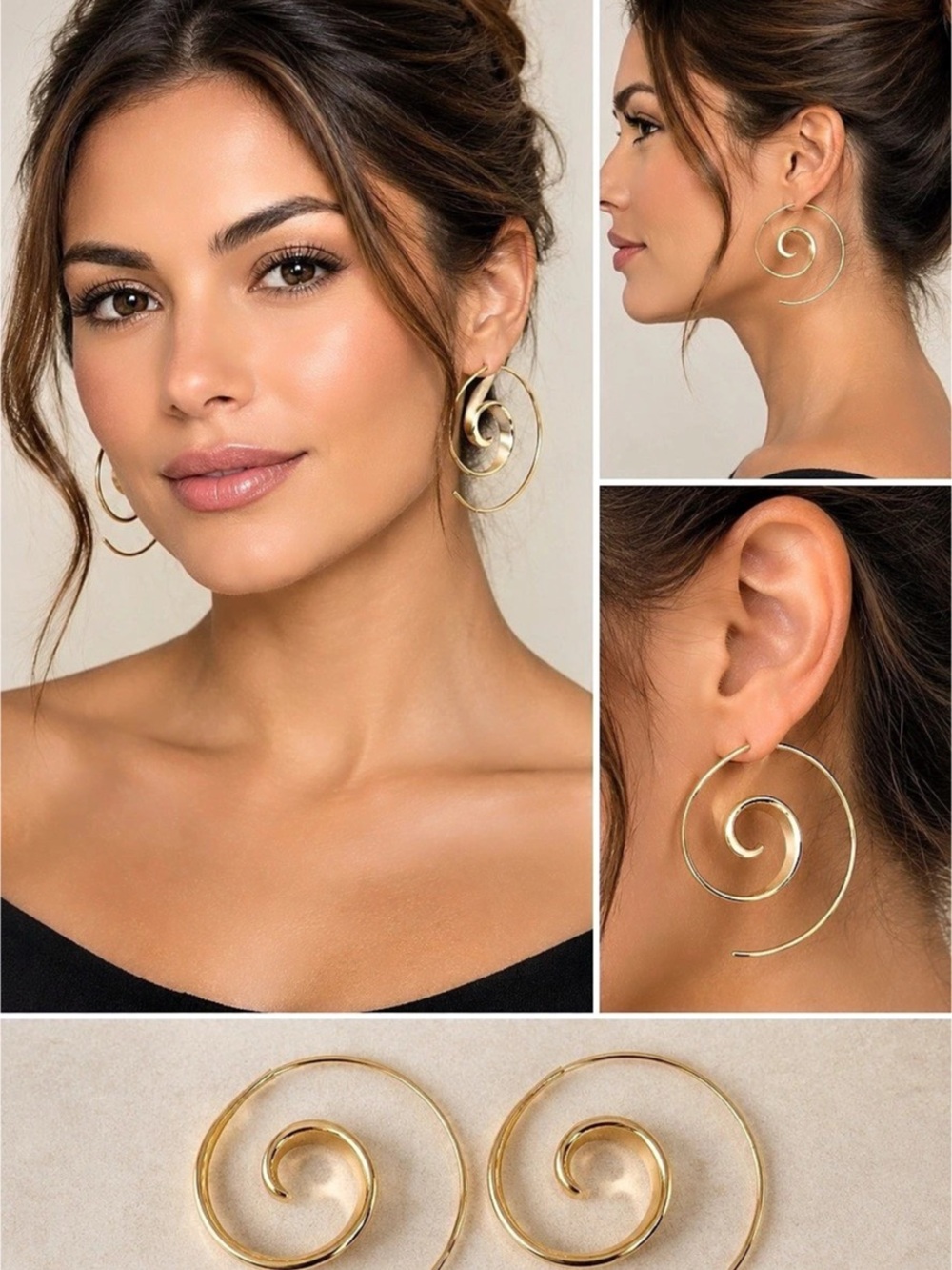 Gold Spiral Earrings